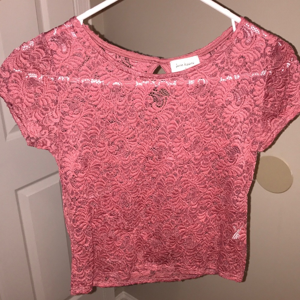 lace pink top